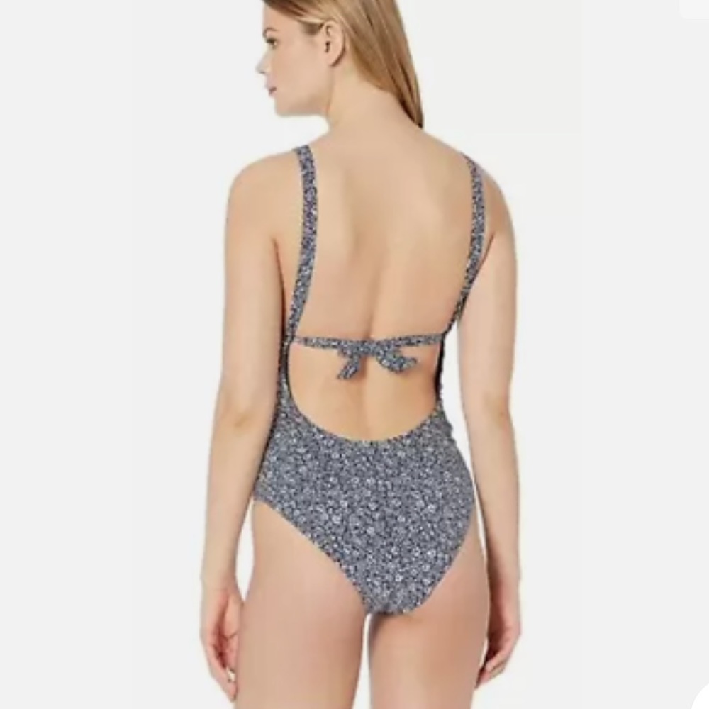 Polo Ralph Lauren NWT Navy Blue Floral Double Front Tie One Piece Bathing Suit - Picture 4 of 16